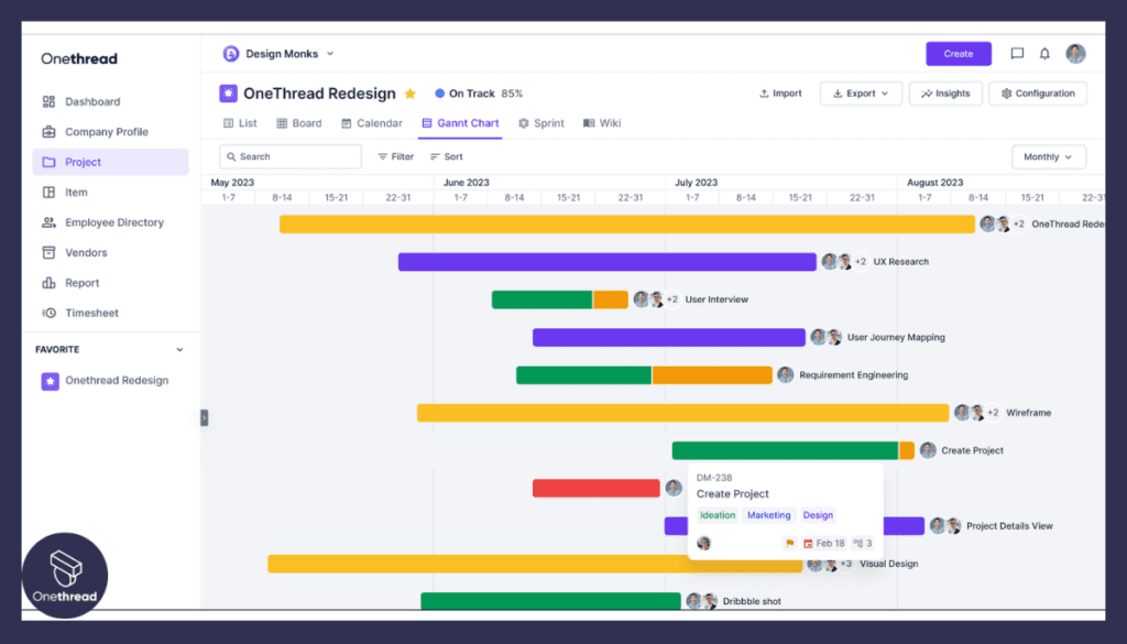 Onethread-Task Dependency Visualization