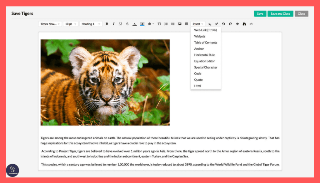 Zoho Wiki-Intuitive WYSIWYG Editor