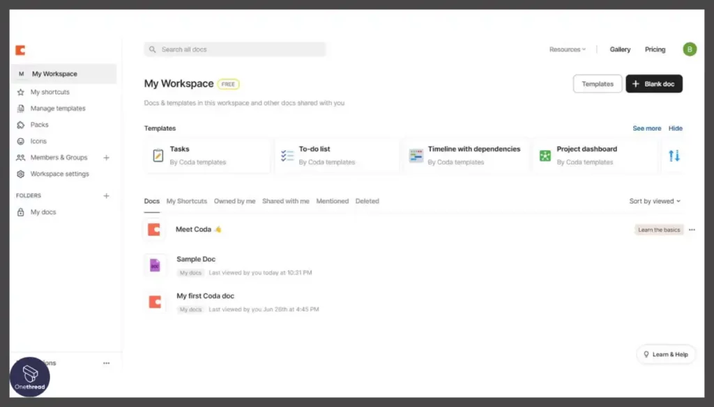 Coda-Workspace