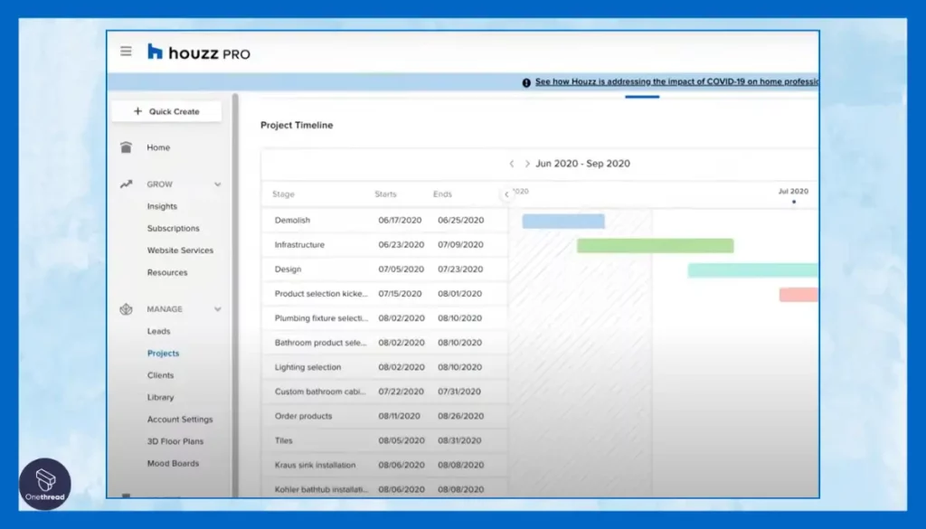Houzz Pro-Project Management.