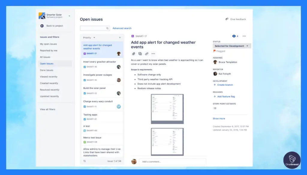 Jira-User Stories, Issues, and Tasks.