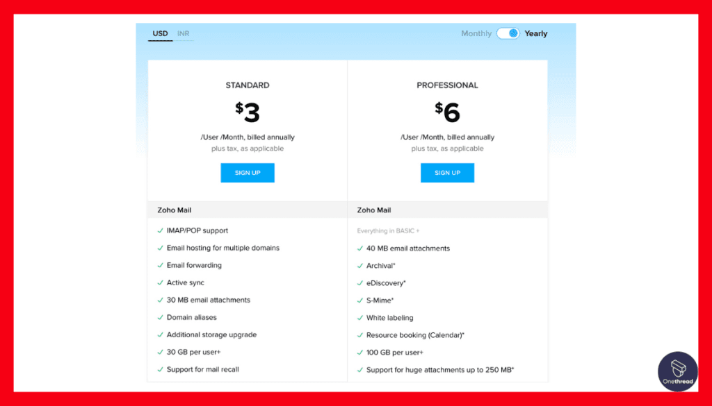 Zoho-Pricing