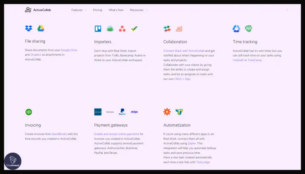ActiveCollab- Integrations.