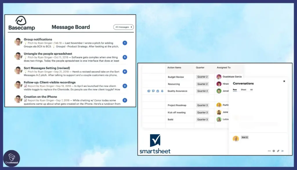 Basecamp vs Smartsheet-Collaboration.