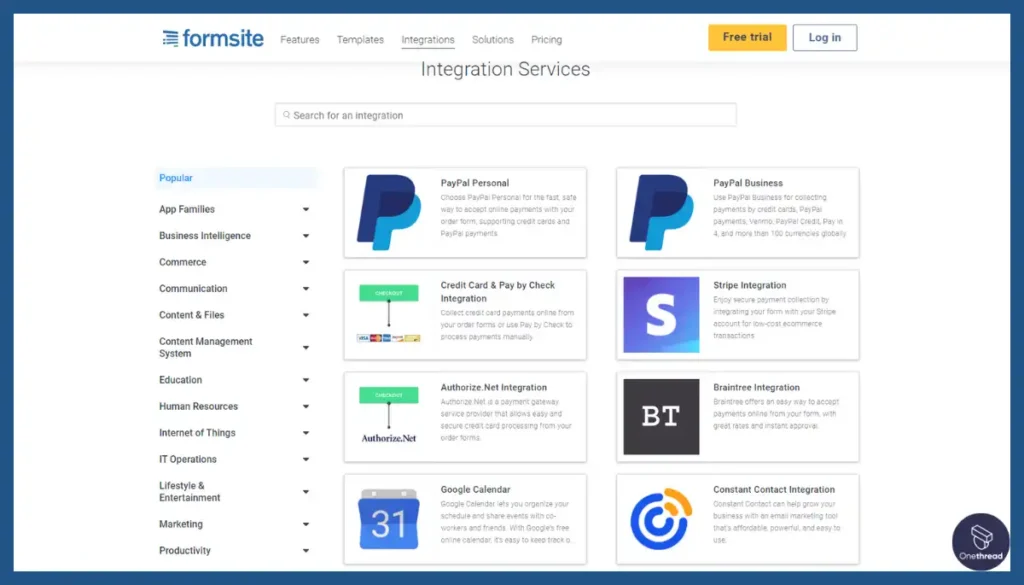Formsite-Integration