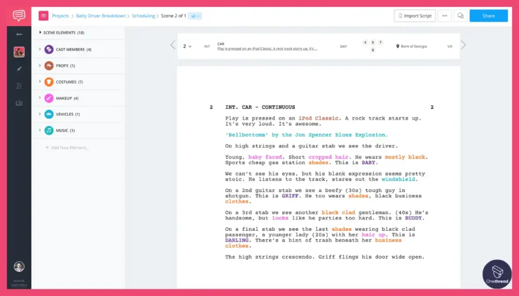 StudioBinder-Script Breakdowns
