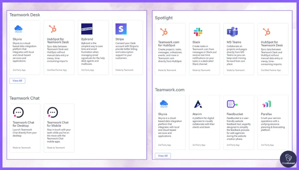 Teamwork-Integrations