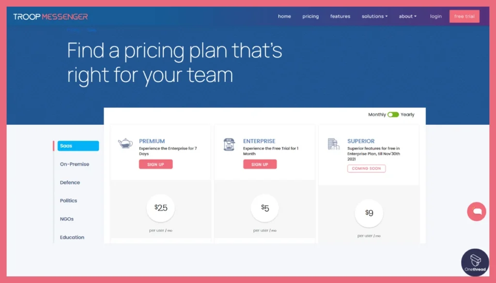 Troop Messenger-Pricing.