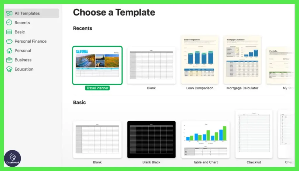 Apple Numbers-Templates