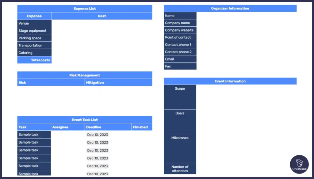 Event Planning Checklist
