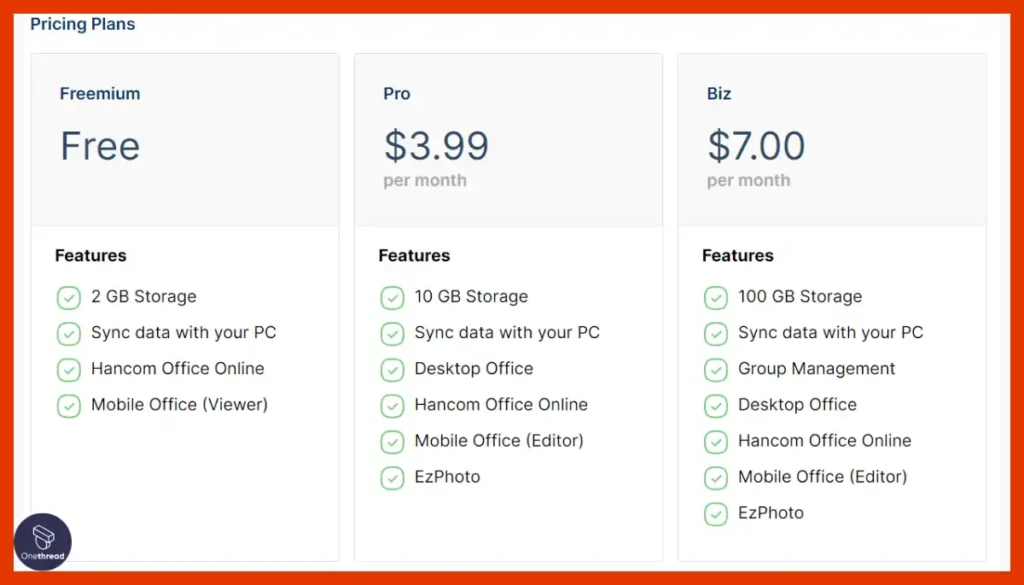 Hancom Office Cel-Pricing.