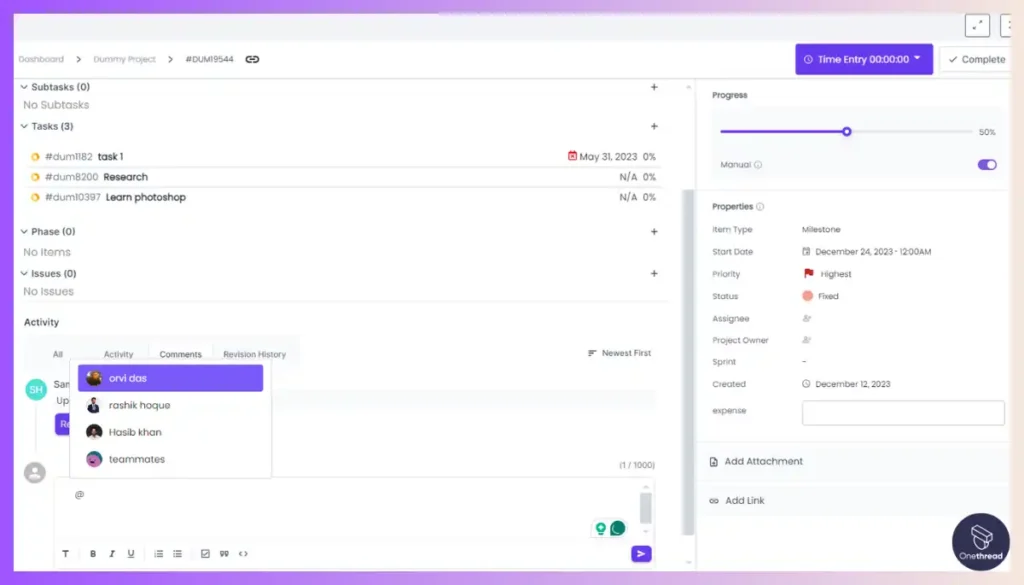 Onethread-Mention