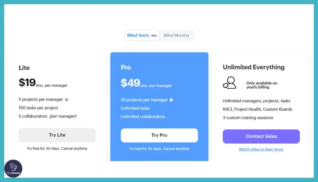TeamGantt-Pricing