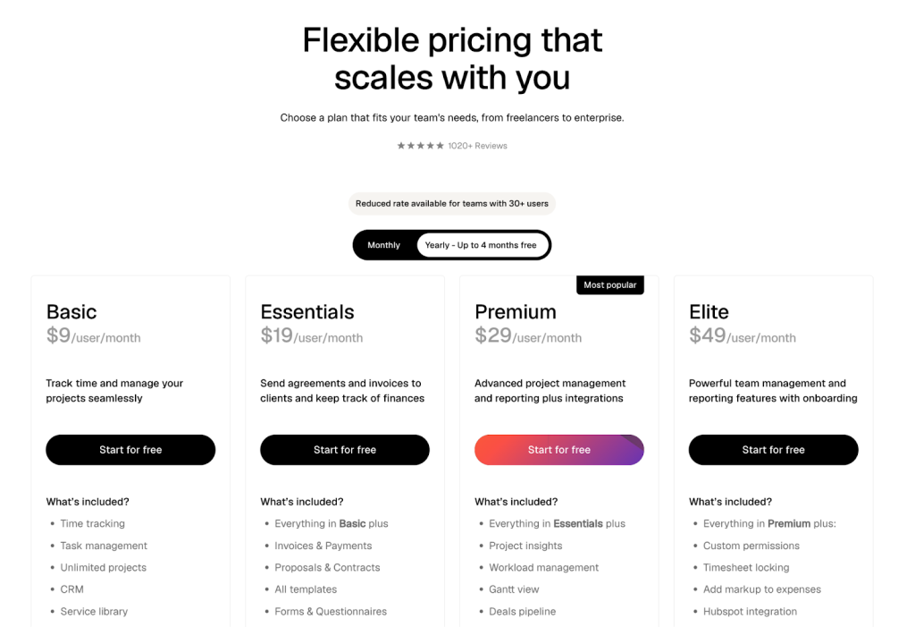 Bonsai Pricing