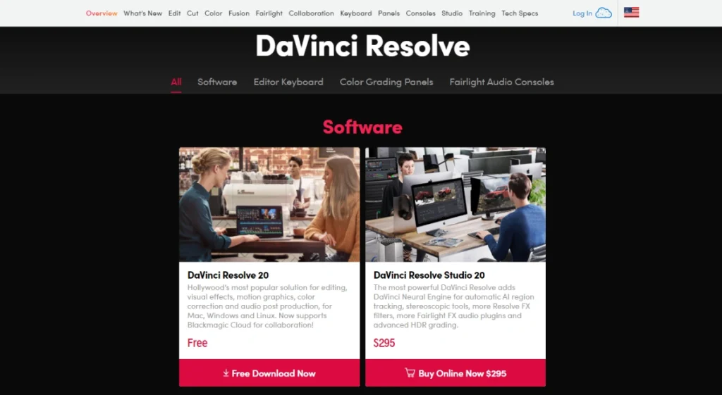 DaVinci Resolve Pricing
