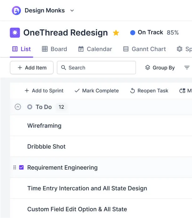Project detail modal