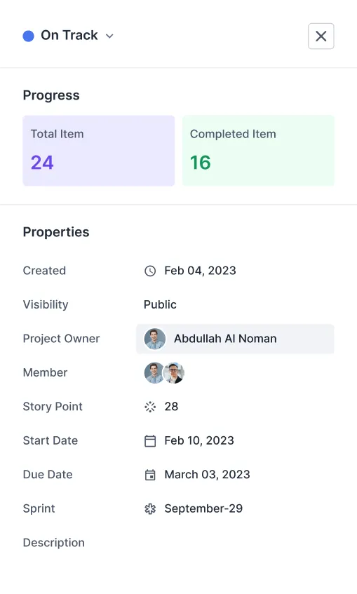 Project list view