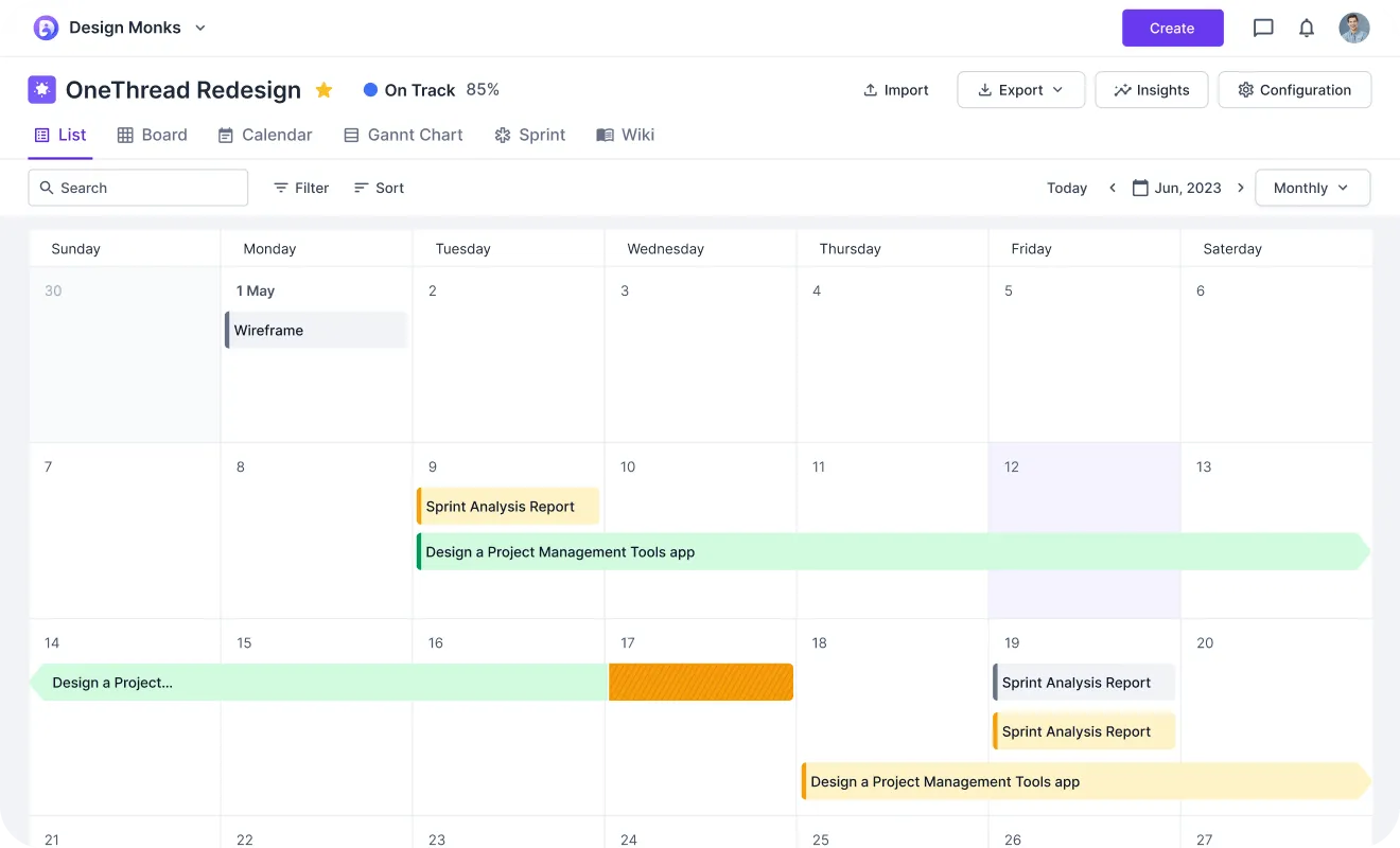 Calendar View